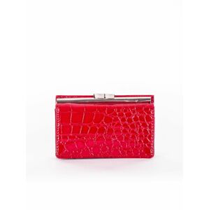 Dámská tmavě červená lakovaná peněženka s motivem krokodýlí kůže jedna velikost