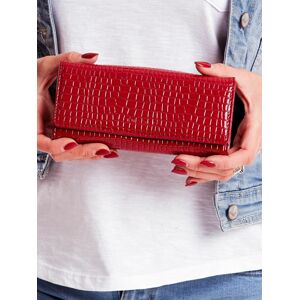 Tmavě červená peněženka s motivem krokodýlí kůže jedna velikost