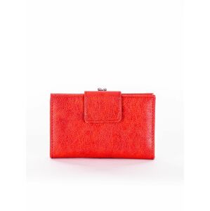 Dámská jasně červená peněženka s klopou jedna velikost