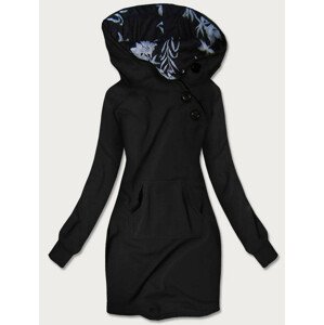 Černá mikina/šaty s kapucí (696) Černá XXL (44)