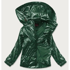 Lesklá zelená dámská bunda (2021-02) odcienie zieleni M (38)