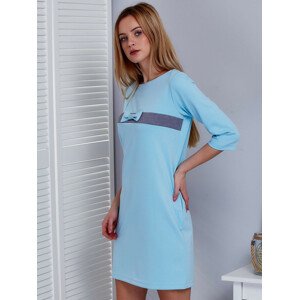 Dámské šaty s mašlí 18204 - FPrice světle modrá 44