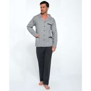 Pánské rozepínané pyžamo Cornette 114/46 dl/r M-2XL světle šedá M