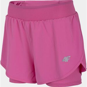 Dámské běžecké kraťasy 4F SKDF010 růžové hot pink solid M