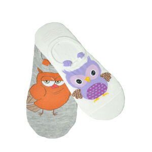 Dámské ponožky baleríny WiK Midini 0144 Little Owl A'2 lila-béžová 36-38