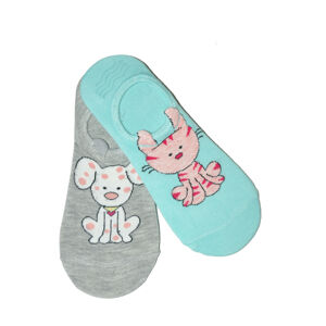Dámské ponožky baleríny WiK Midini 0144 Big Pets A'2 růžovo-fialová 36-38