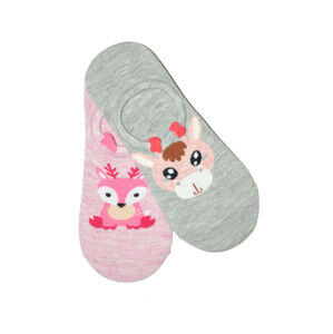 Dámské ponožky baleríny WiK Midini 0144 Forest Animal A'2 lila-bílá 36-38