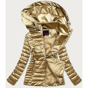 Zlatá dámská bunda s kapucí (2021-11) Zlatý S (36)