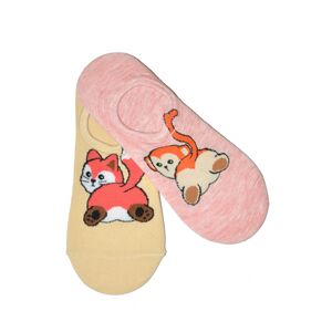 Dámské ponožky baleríny WiK Midini 81161 Fat Animal A'2 růžový krém 39-41