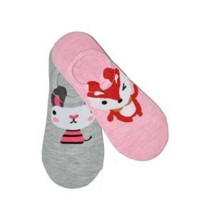 Dámské ponožky baleríny WiK Midini 0144 Big Muzzle A'2 šedo-růžová 36-38