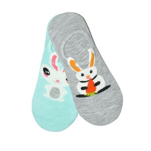 Dámské nízké ponožky WiK Midini 81174 Funny Bunny A'2 béžová-fialová 36-38