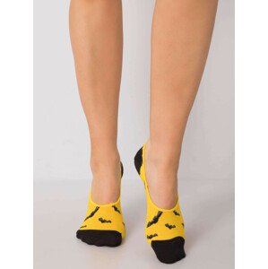 Černé a žluté vzorované dámské ponožky 36-39