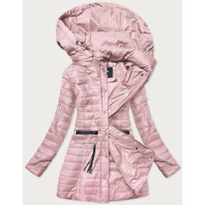 Lehká růžová dámská bunda s kapucí (5272) růžový S (36)