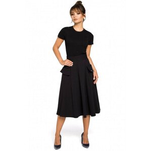 B046 Flared sukně s předními kapsami EU S. Černá