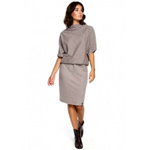 B097 Šaty s halenkou a elastickou tužkovou sukní - šedé EU L/XL
