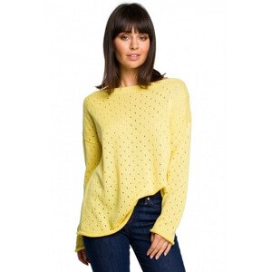 BK019 Otevřený pletený svetr - žlutý EU UNI
