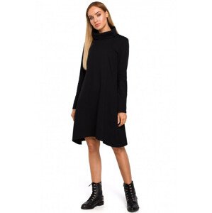 M480 Trapeze dress with rolled neck  EU S black