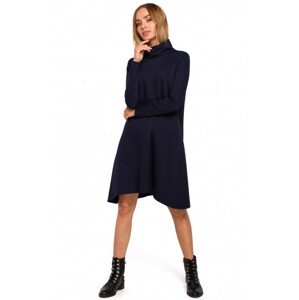 M480 Trapeze dress with rolled neck  EU S navyblue