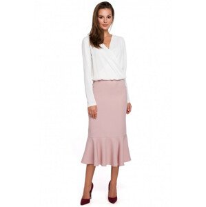 K025 Volánová tužková sukně - krepová růžová EU M