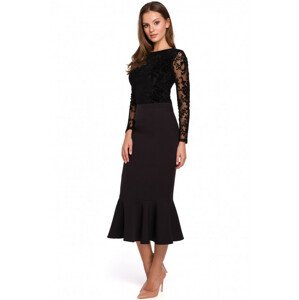 K025 Volánová tužková sukně - černá EU XL