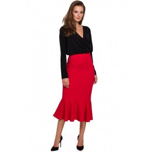 K025 Volánová tužková sukně - červená EU M