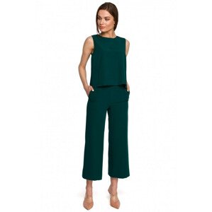 S256 Široké kalhoty s kapsami - zelené EU XL