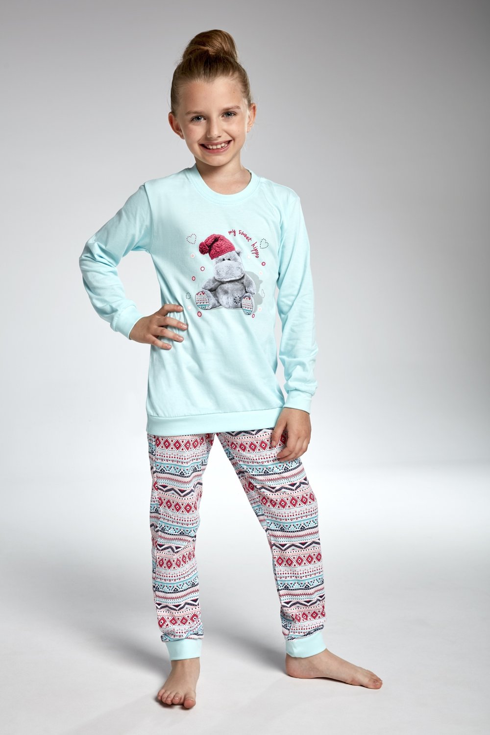 Dívčí pyžamo 594/95 Hippo - CORNETTE růžová 86/92