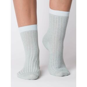 Zelené žebrované bavlněné ponožky 35-39