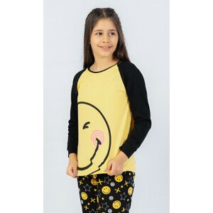 Dětské pyžamo dlouhé Úsměv žlutá 15 - 16