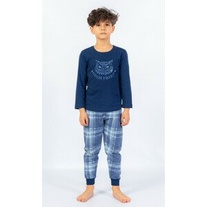 Dětské pyžamo dlouhé Sova tmavě modrá 9 - 10