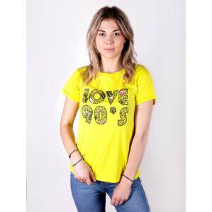 Dámské tričko YO! PK-009 PK-010 Love 90's Žlutá S