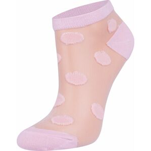 Transparentní dámské ponožky s velkými puntíky SK-55 Černá 39-40