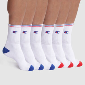 6 párů sportovních ponožek s logem Champion CREW SOCKS CHAMPION PERFORMANCE 6x - CHAMPION - bílá 35 - 38
