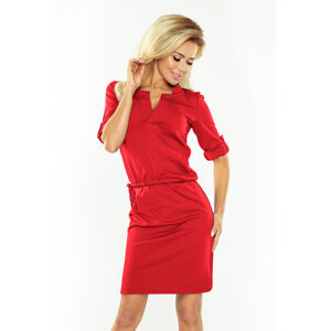 Červené dámské šaty s límečkem model 6090081 M