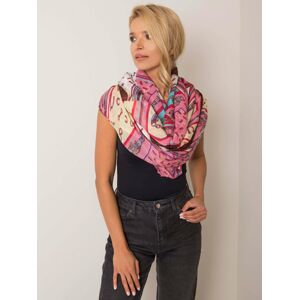 Růžový šátek s barevnými vzory jedna velikost