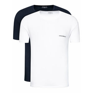 Pánské tričko 2pcs 111267 1P717 17135 tmavě modrá/bílá - Emporio Armani bílá-tm.modrá XL