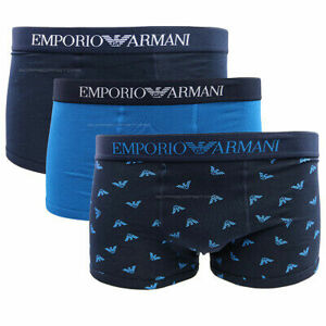 Boxerky 3pcs 111625 1P722 76135 tmavě modrá/modrá - Emporio Armani barevná M