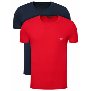 Pánské tričko 2-pack 111267 1P720 34374 tmavě modrá/červená - Emporio Armani L