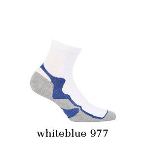 Pánské kotníkové ponožky Wola W 94.1N4 Ag+ bílá / bílo-tmavě modrá 45-47