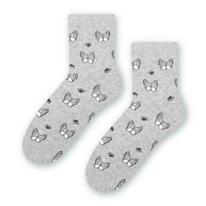Dámské vzorované ponožky 099 SVĚTLE ŠEDÁ MELANŽ 38-40
