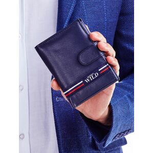 Námořnická modrá kožená peněženka pro muže s vložkou z materiálu jedna velikost