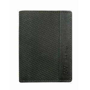Černá kožená peněženka s pleteným vzorem jedna velikost