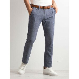 Pánské kalhoty s jemným modrým vzorem 34