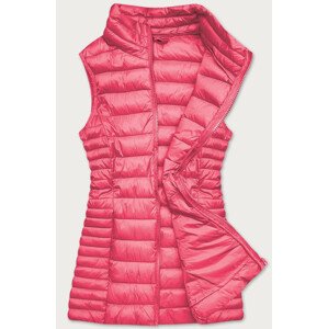 Růžová prošívaná dámská vesta (23038) Černá XL (42)