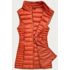 Prošívaná dámská vesta v cihlové barvě (23038) odcienie pomarańczowego S (36)