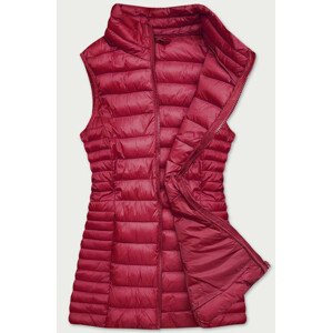 Prošívaná dámská vesta ve vínové bordó barvě (23038-6) Červené XL (42)