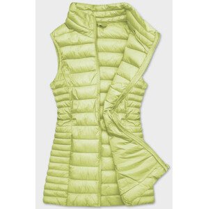 Prošívaná dámská vesta v pistáciové barvě (23038-156) Zelený S (36)