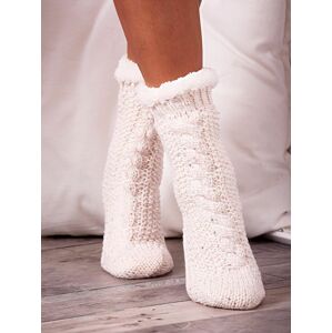 Růžové pletené ponožky na zimu jedna velikost