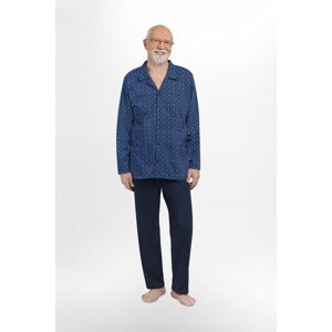 Pánské rozepínané pyžamo 403 ANTONI námořnická modrá 2XL