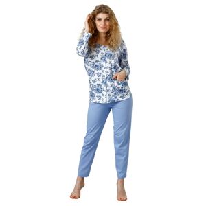 Dámské pyžamo Laveza Gloria 1113 dł/r M-2XL bílo-modrá M